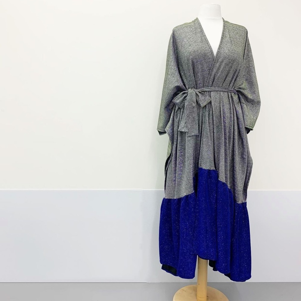 Custom Lurex wrap dress